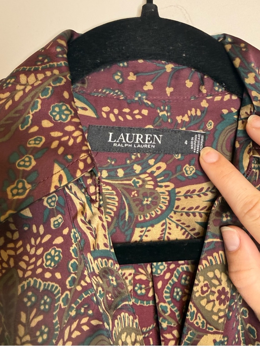 Lauren Ralph Lauren Paisley Charmeuse Midi Dres - Picture 8 of 14